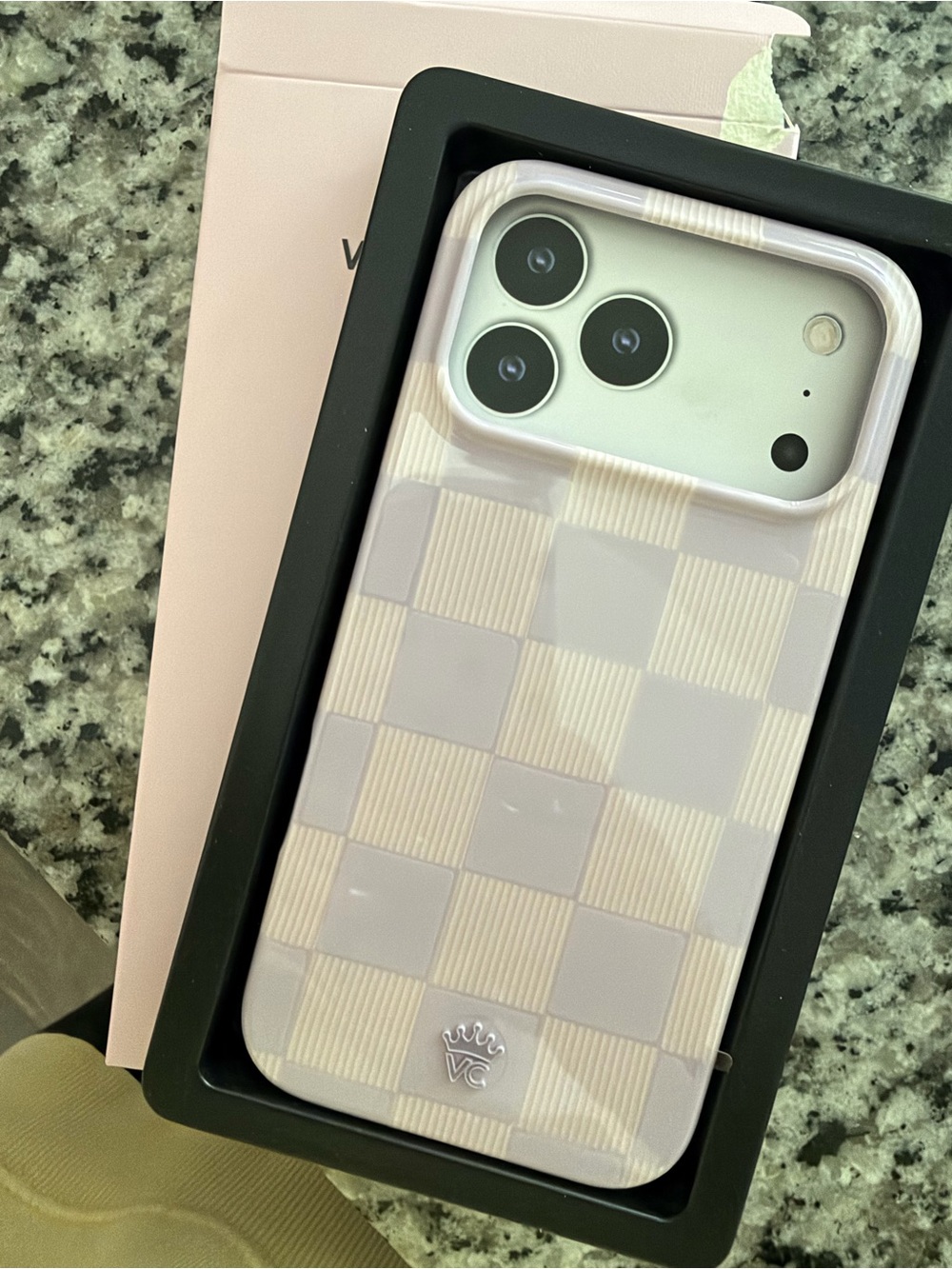 Velvet Caviar Blush Purple Checker Phone Case